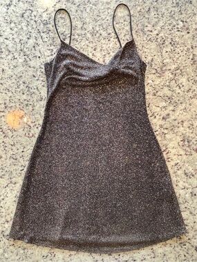 New slinky Urban Outfitters Multicolor Sparkle cowl neck mini dress M